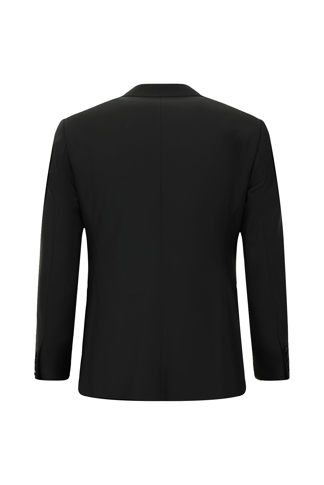 Siyah Regular Fit Mono Yaka Yelekli Yünlü Smokin & Damatlık