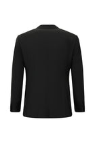 Siyah Regular Fit Mono Yaka Yelekli Yünlü Smokin & Damatlık