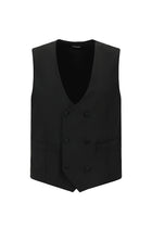 Siyah Regular Fit Mono Yaka Yelekli Yünlü Smokin & Damatlık