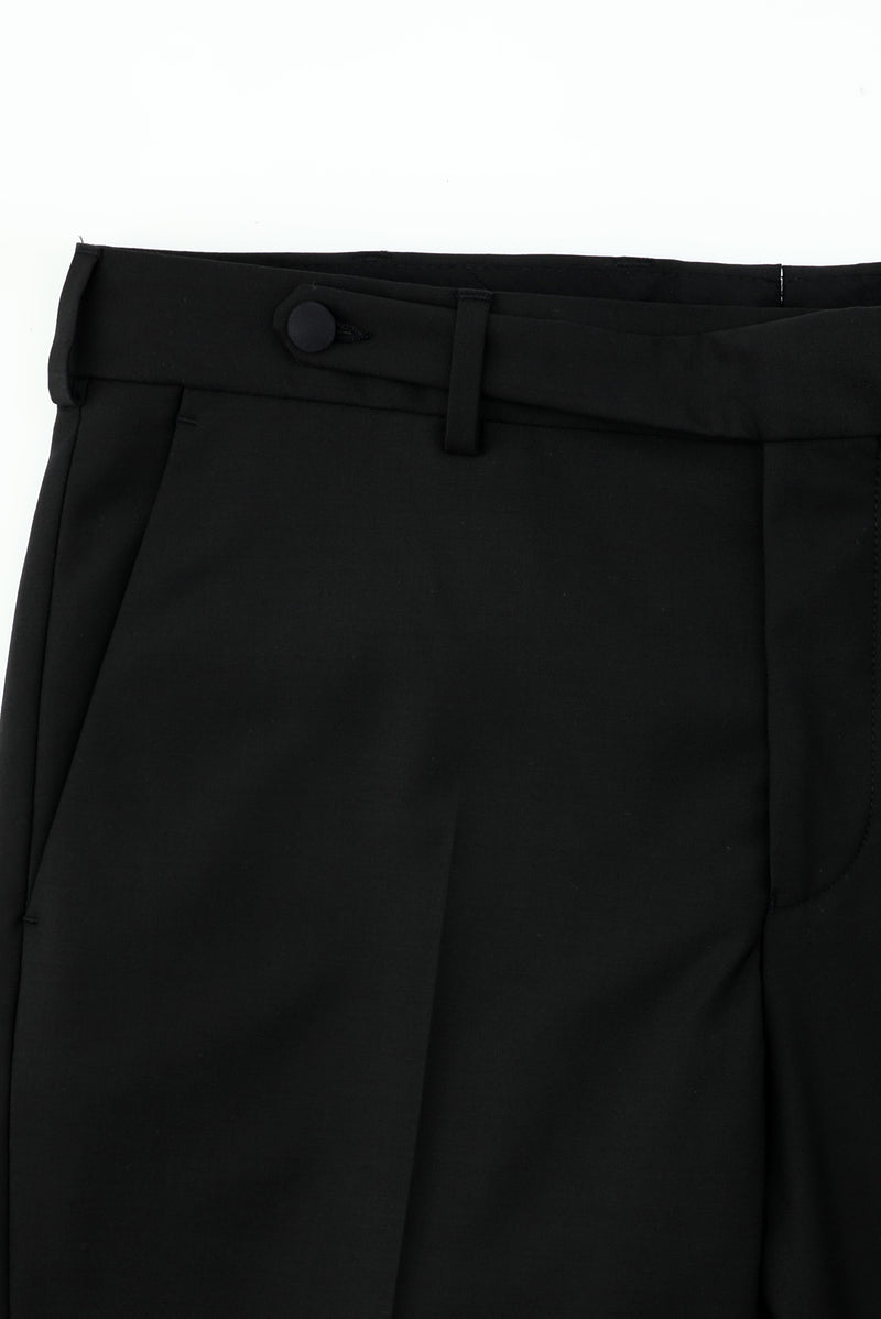 Siyah Regular Fit Mono Yaka Yelekli Yünlü Smokin & Damatlık