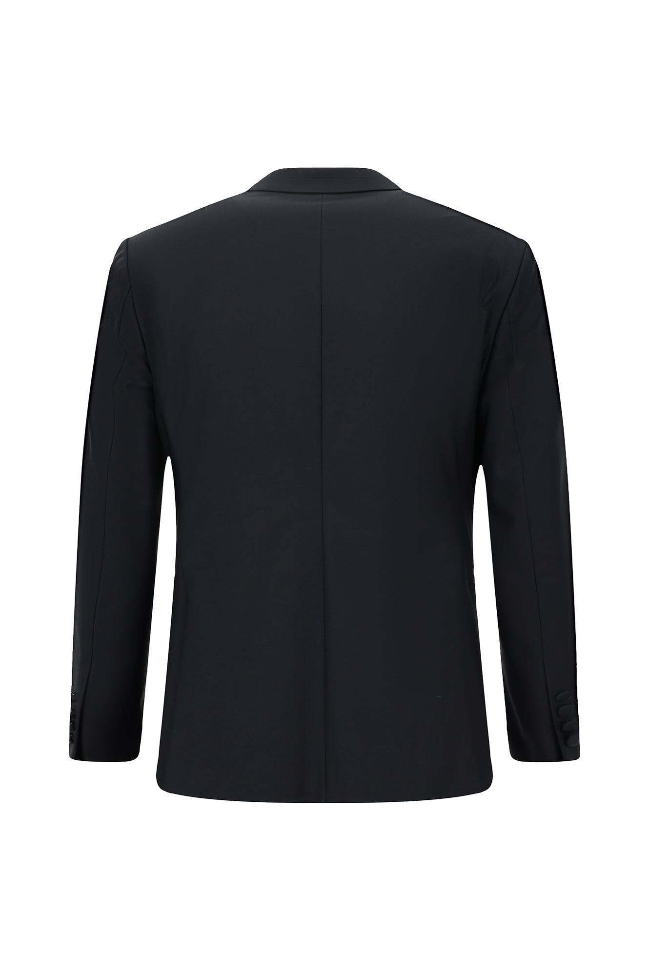 Koyu Lacivert Regular Fit Mono Yaka Yelekli Yünlü Smokin & Damatlık