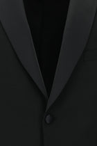 Siyah 4 Drop Relaxed Fit Rahat Kesim Şal Yaka Yün Smokin & Damatlık