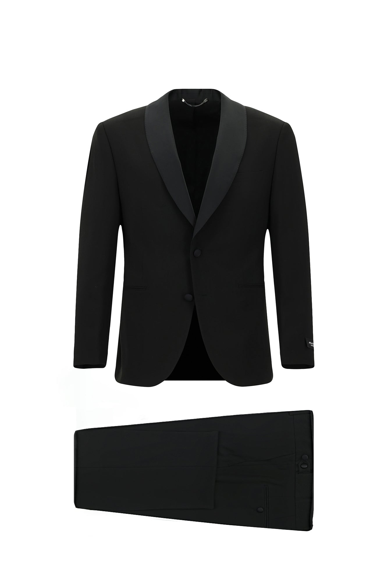 Siyah 4 Drop Relaxed Fit Rahat Kesim Şal Yaka Yün Smokin & Damatlık