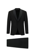 Siyah 4 Drop Relaxed Fit Rahat Kesim Şal Yaka Yün Smokin & Damatlık