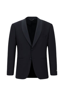 Koyu Lacivert 4 Drop Relaxed Fit Rahat Kesim ?al Yaka Yün Smokin & Damatl?k-Abdullah Ki??l?