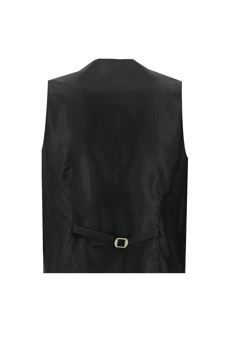 Siyah Slim Fit Dar Kesim Yünlü Şal Yaka Yelekli Smokin & Damatlık