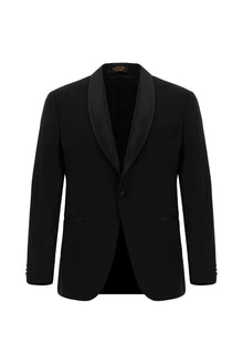 Siyah Regular Fit Şal Yaka Yünlü Smokin & Damatlık