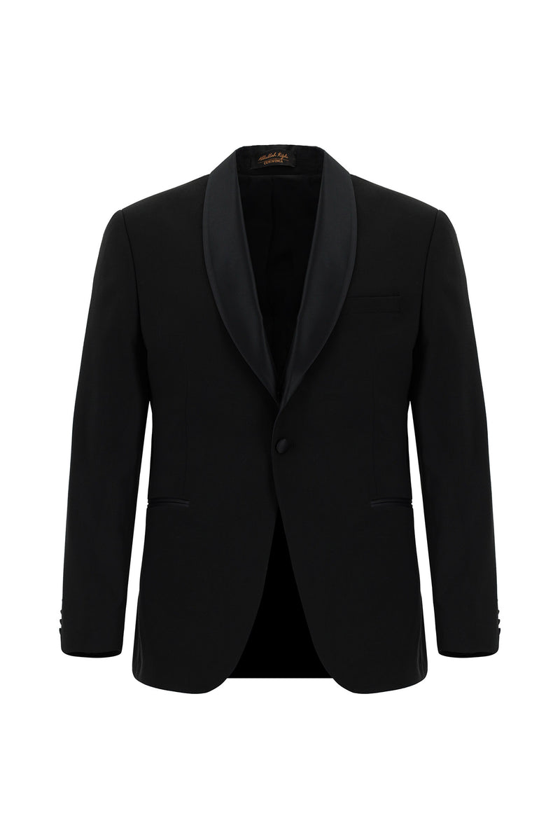 Siyah Regular Fit Şal Yaka Yünlü Smokin & Damatlık