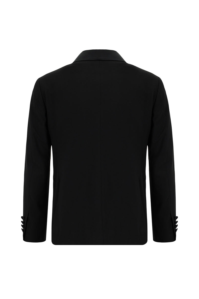 Siyah Regular Fit Şal Yaka Yünlü Smokin & Damatlık