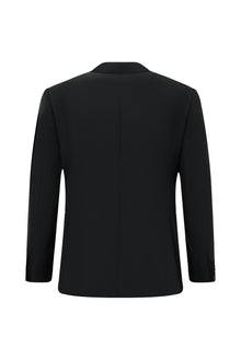 Siyah Slim Fit Dar Kesim Şal Yaka Yün Smokin & Damatlık