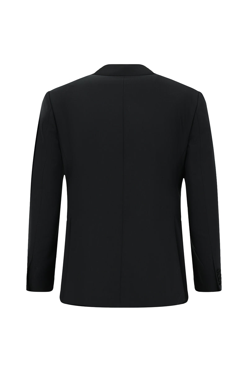 Siyah Slim Fit Dar Kesim Şal Yaka Yün Smokin & Damatlık