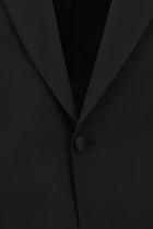 Siyah Slim Fit Dar Kesim Şal Yaka Yün Smokin & Damatlık