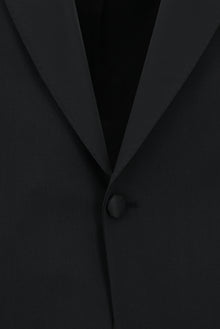 Siyah 7 Drop Slim Fit Dar Kesim Şal Yaka Yün Smokin & Damatlık