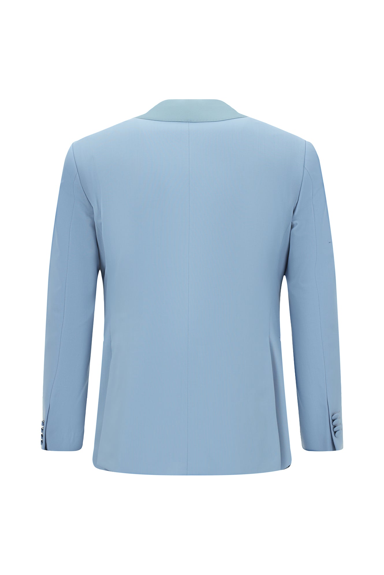 Açık Mavi Slim Fit Dar Kesim Şal Yaka Yün Smokin & Damatlık