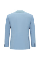 Açık Mavi Slim Fit Dar Kesim Şal Yaka Yün Smokin & Damatlık