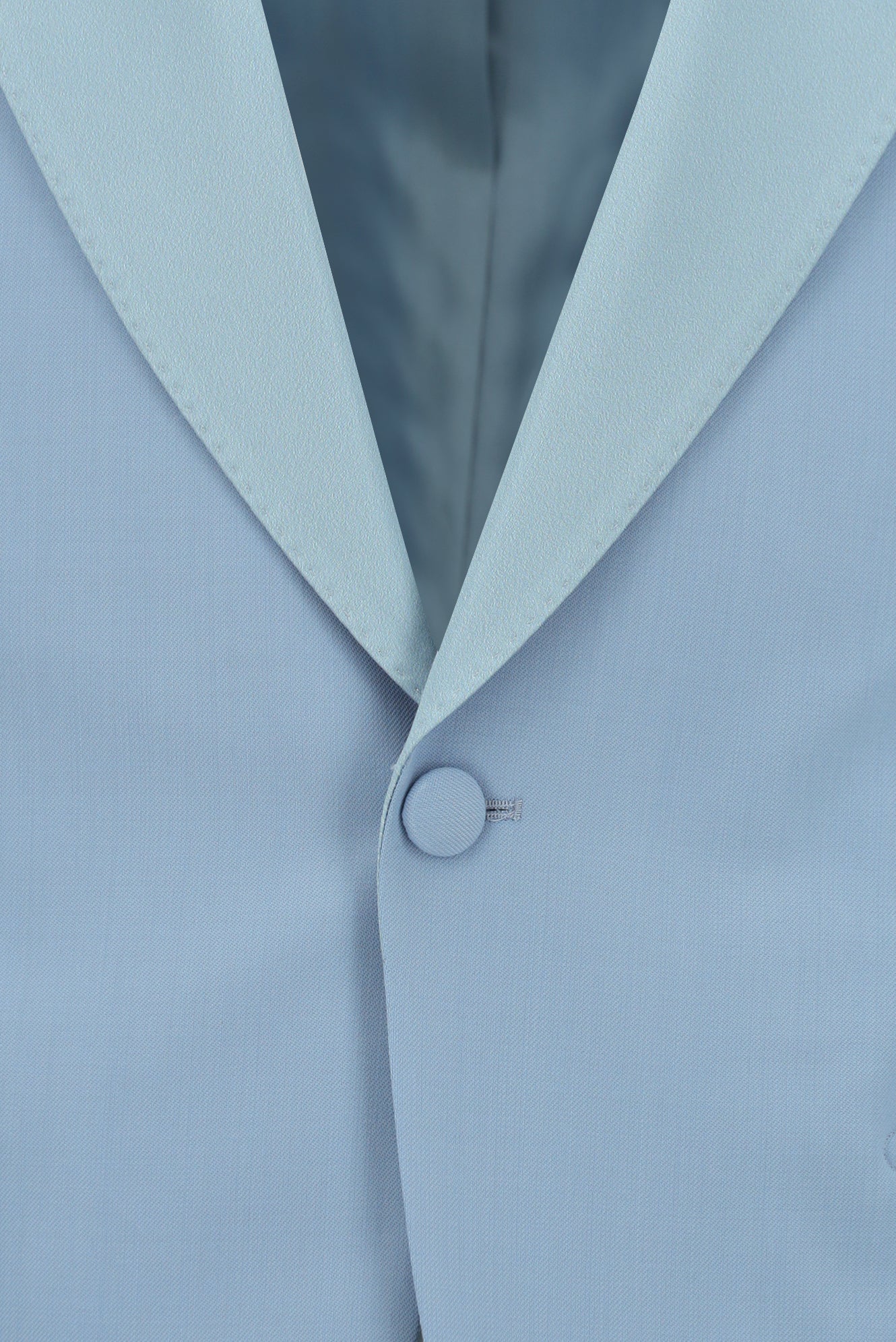 Açık Mavi Slim Fit Dar Kesim Şal Yaka Yün Smokin & Damatlık