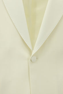 Krem 7 Drop Slim Fit Dar Kesim Şal Yaka Yün Smokin & Damatlık