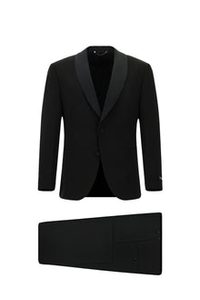 Siyah Regular Fit Şal Yaka Yün Smokin & Damatlık