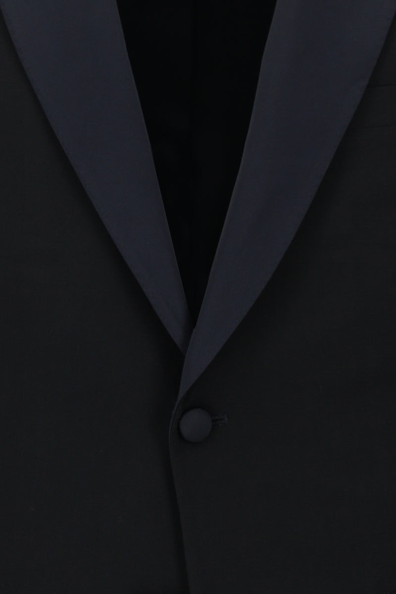 Koyu Lacivert 6 Drop Regular Fit Standart Kesim Şal Yaka Yün Smokin & Damatlık