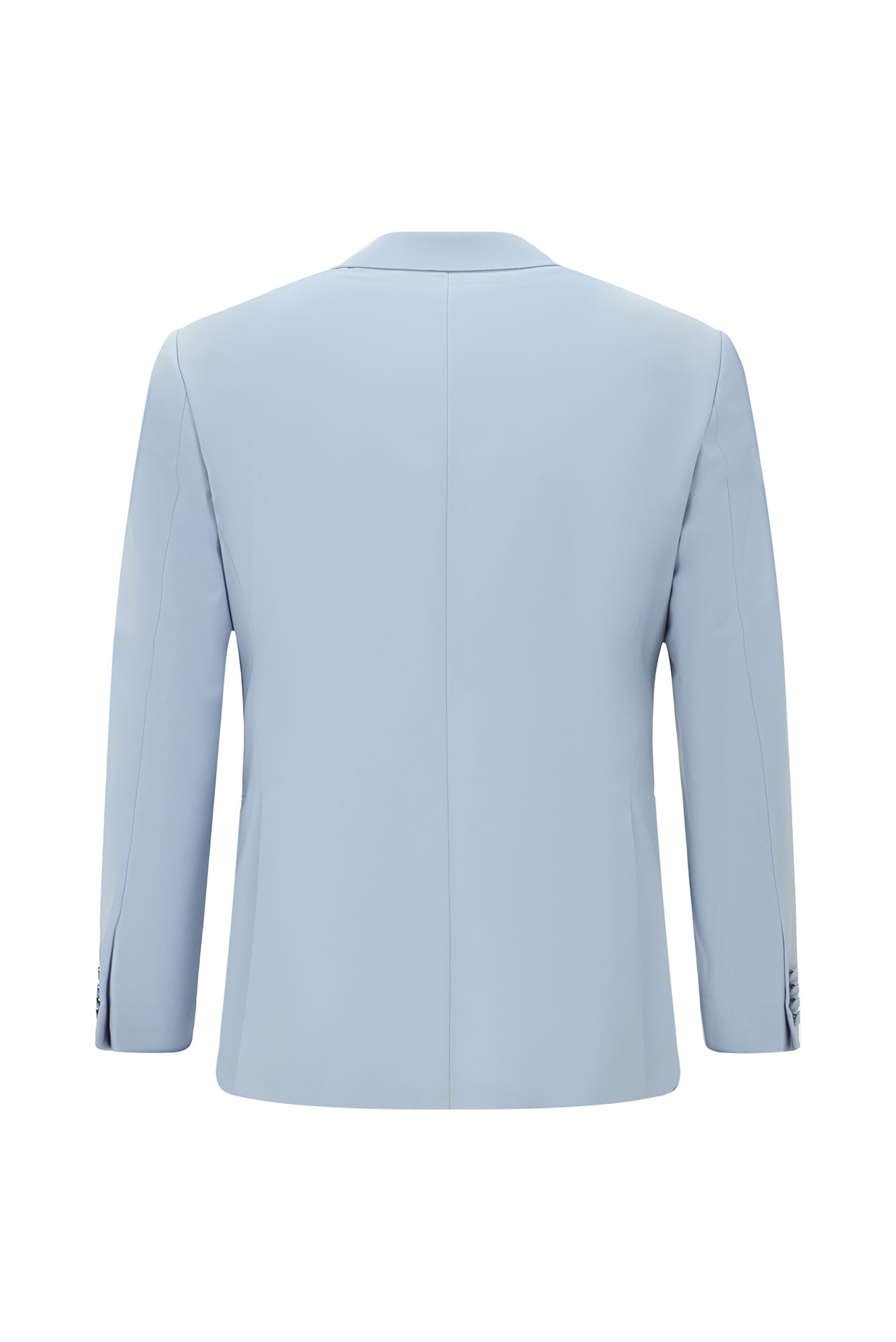 Açık Mavi Regular Fit Sivri Yaka Yün Kruvaze Smokin & Damatlık