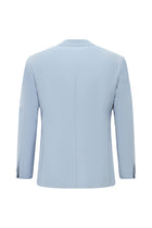 Açık Mavi Regular Fit Sivri Yaka Yün Kruvaze Smokin & Damatlık