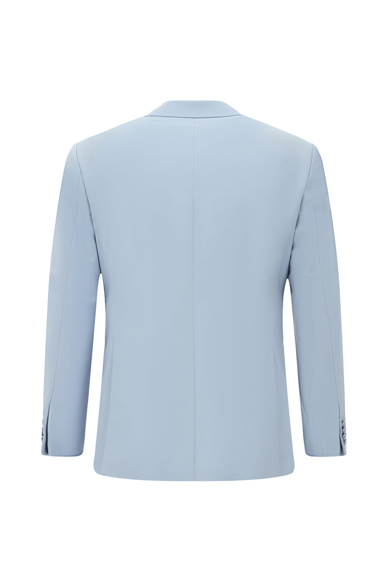 Açık Mavi 6 Drop Regular Fit Standart Kesim Sivri Yaka Yün Kruvaze Smokin & Damatlık