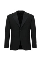 Siyah Relaxed Fit Rahat Kesim Sivri Yaka Yün Smokin & Damatlık