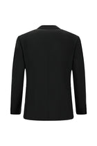 Siyah Relaxed Fit Rahat Kesim Sivri Yaka Yün Smokin & Damatlık