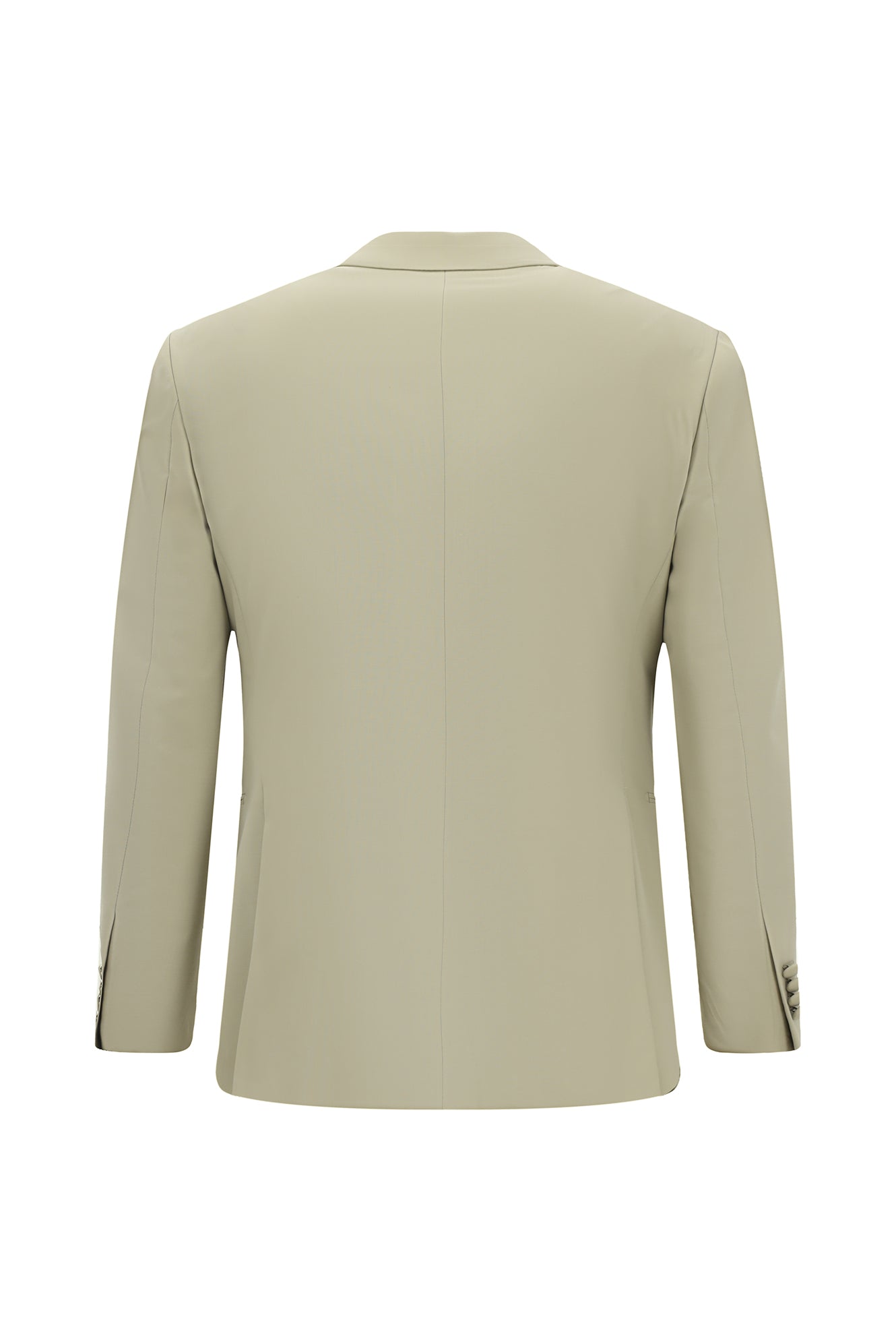 Orta Bej Slim Fit Dar Kesim Sivri Yaka Yelekli Yünlü Smokin & Damatlık