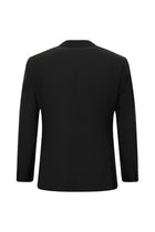 Siyah Slim Fit Dar Kesim Sivri Yaka Yelekli Yünlü Smokin & Damatlık