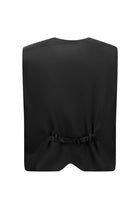 Siyah Slim Fit Dar Kesim Sivri Yaka Yelekli Yünlü Smokin & Damatlık