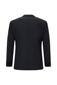 Koyu Lacivert 7 Drop Slim Fit Dar Kesim Sivri Yaka Yelekli Yünlü Smokin & Damatl?k-Abdullah Ki??l?