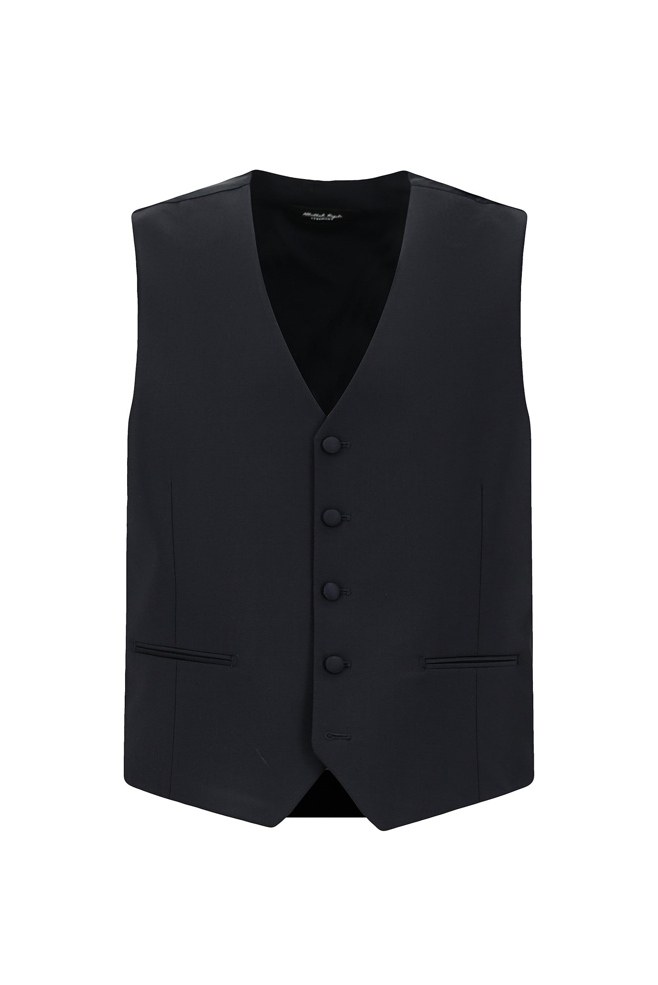 Koyu Lacivert Slim Fit Dar Kesim Sivri Yaka Yelekli Yünlü Smokin & Damatlık