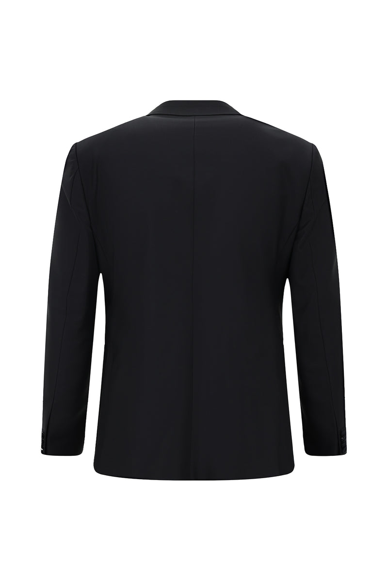 Koyu Lacivert 6 Drop Regular Fit Standart Kesim Sivri Yaka Yünlü Kruvaze Smokin & Damatlık