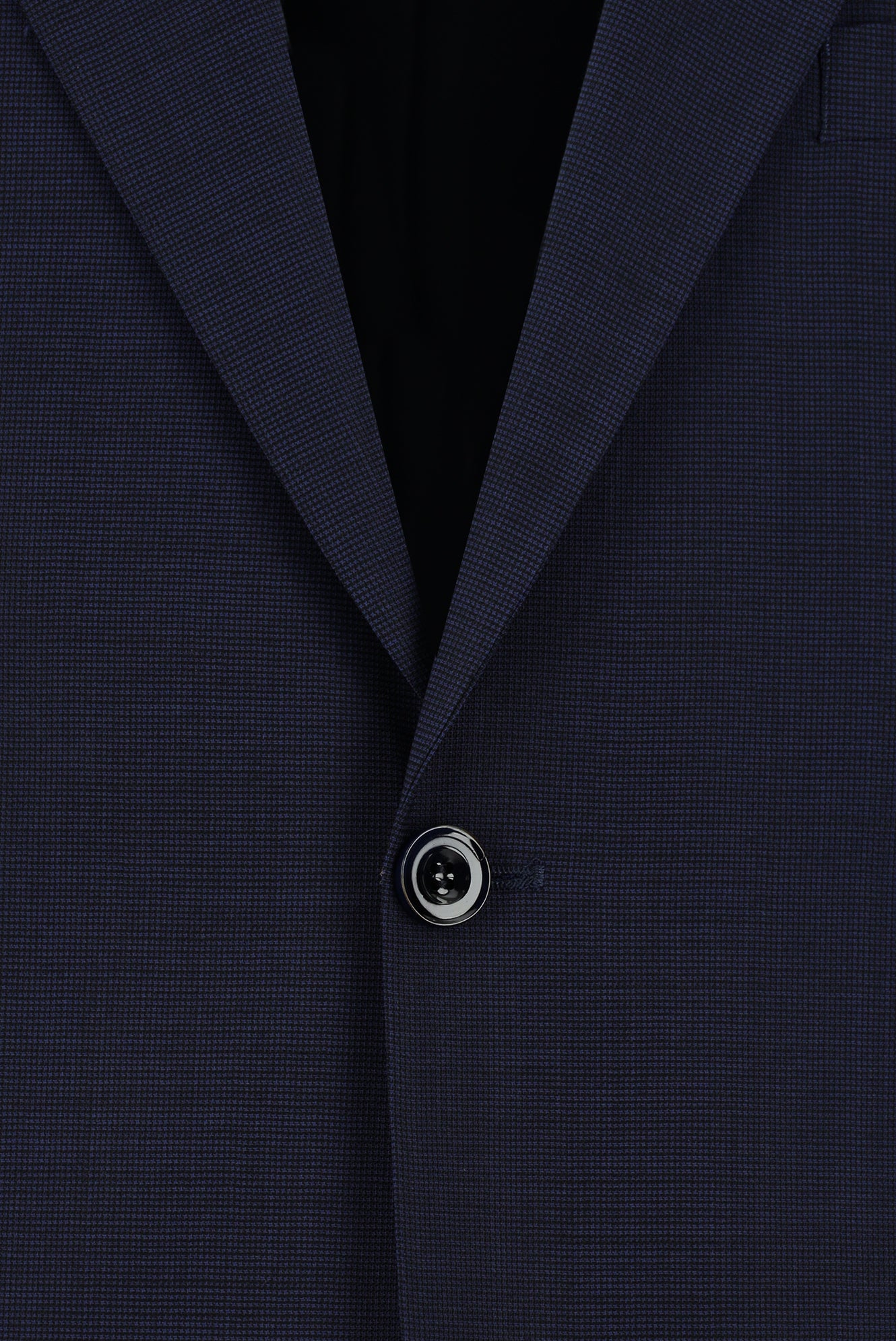 Koyu Lacivert Relaxed Fit Rahat Kesim İtalyan Klasik Desenli Yün Takım Elbise