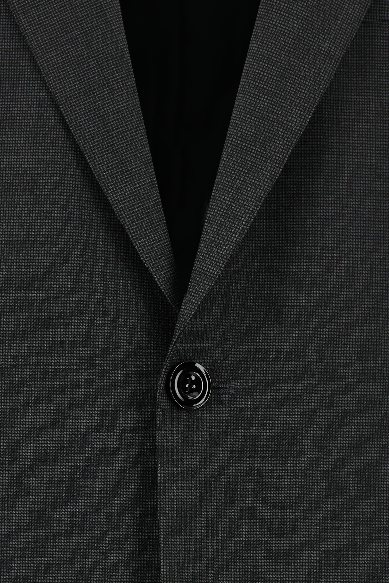 Koyu Antrasit Relaxed Fit Rahat Kesim İtalyan Klasik Desenli Yün Takım Elbise