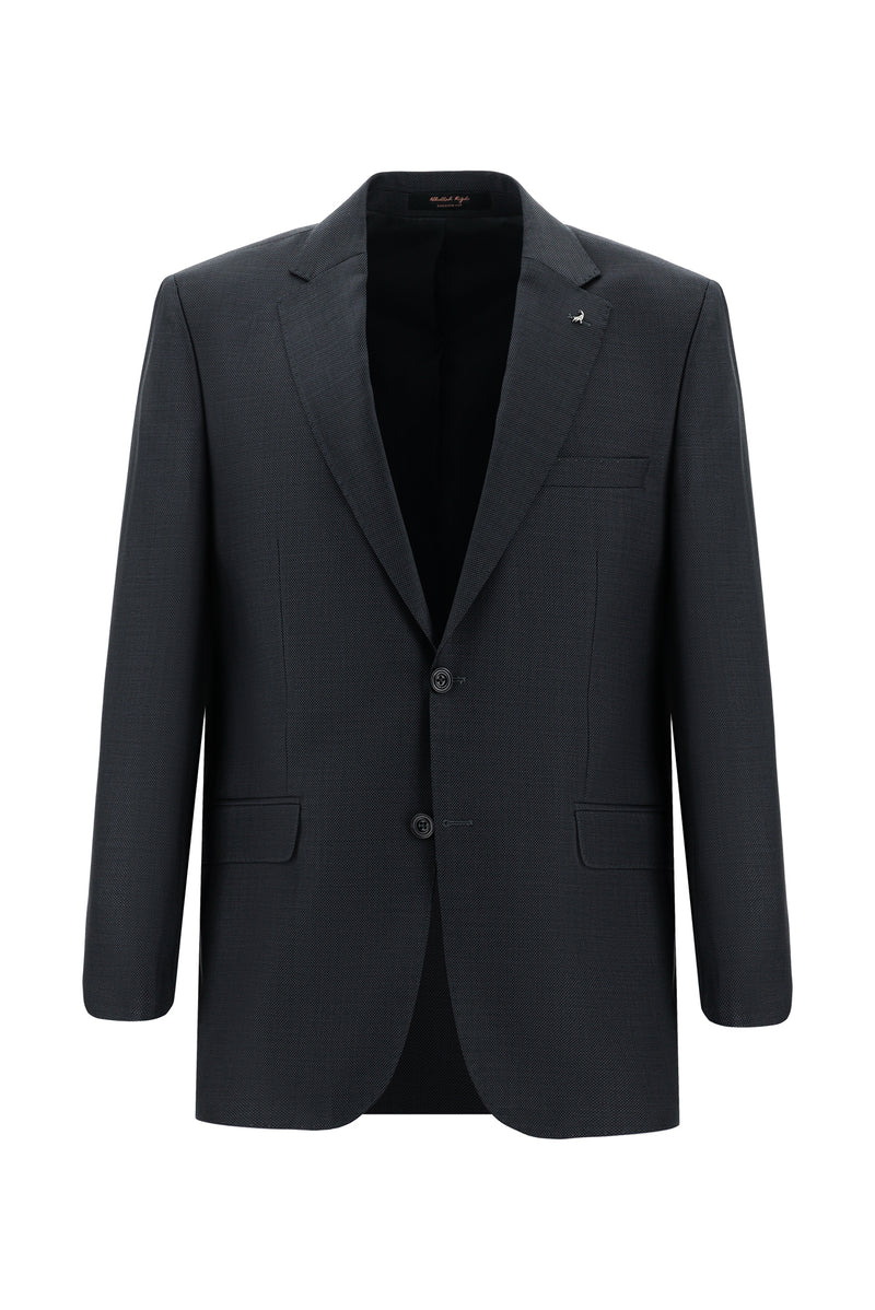 Orta Füme 4 Drop Relaxed Fit Rahat Kesim Desenli Yün Tak?m Elbise-Abdullah Ki??l?