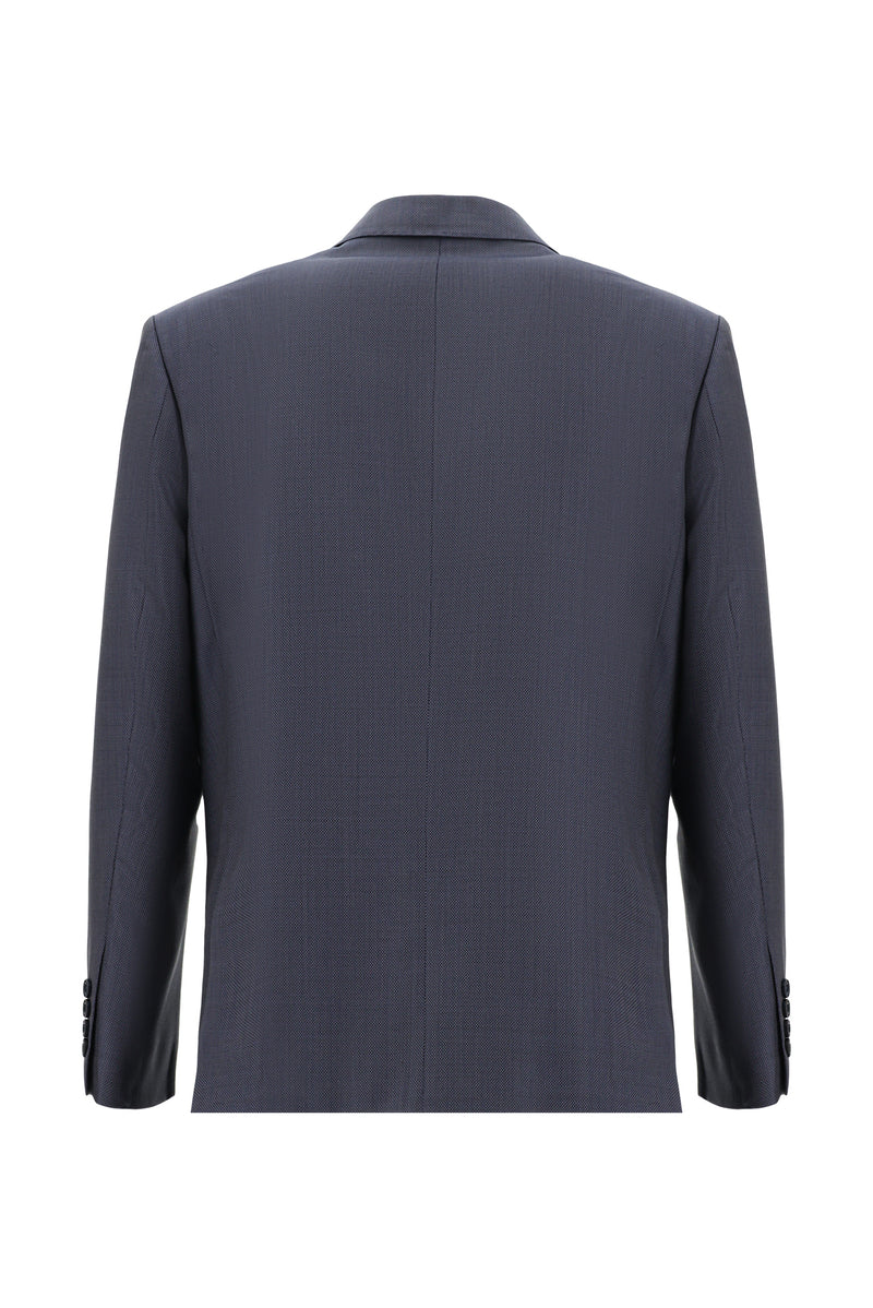 Koyu Kahve Relaxed Fit Rahat Kesim Klasik Desenli Yün Takım Elbise