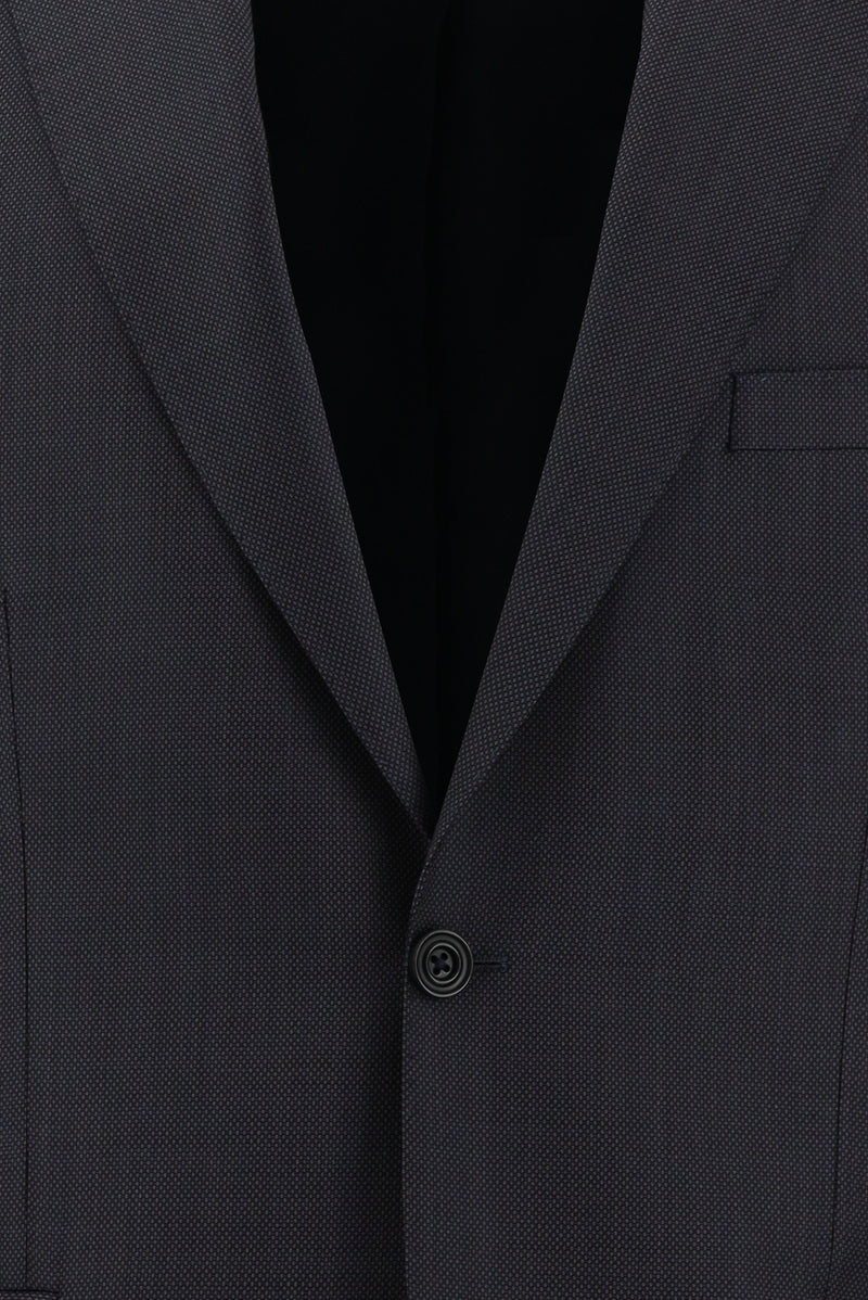 Koyu Kahve Relaxed Fit Rahat Kesim Klasik Desenli Yün Takım Elbise