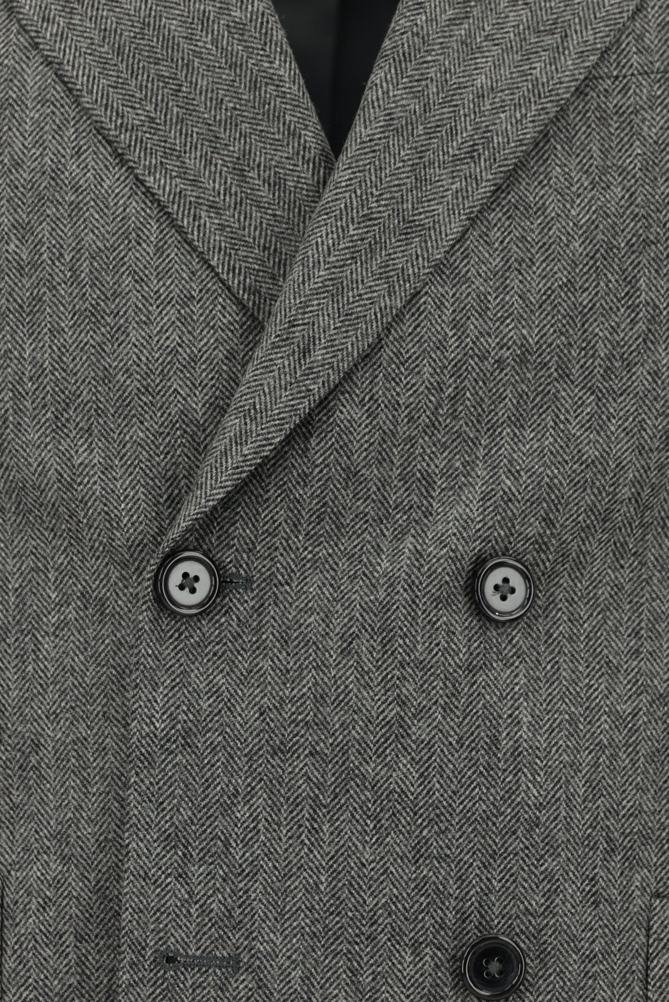 Orta Füme 7 Drop Slim Fit Dar Kesim Desenli Yünlü Kruvaze Tak?m Elbise-Abdullah Ki??l?