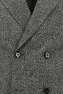 Orta Füme 7 Drop Slim Fit Dar Kesim Desenli Yünlü Kruvaze Tak?m Elbise-Abdullah Ki??l?