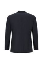 Koyu Lacivert Slim Fit Dar Kesim Desenli Yünlü Kruvaze Takım Elbise