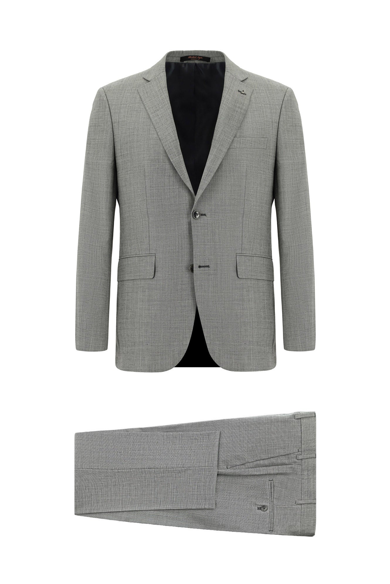 Aç?k Füme 7 Drop Slim Fit Dar Kesim Yünlü Desenli Tak?m Elbise-Abdullah Ki??l?
