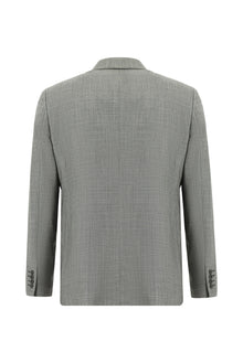 Aç?k Füme 7 Drop Slim Fit Dar Kesim Yünlü Desenli Tak?m Elbise-Abdullah Ki??l?