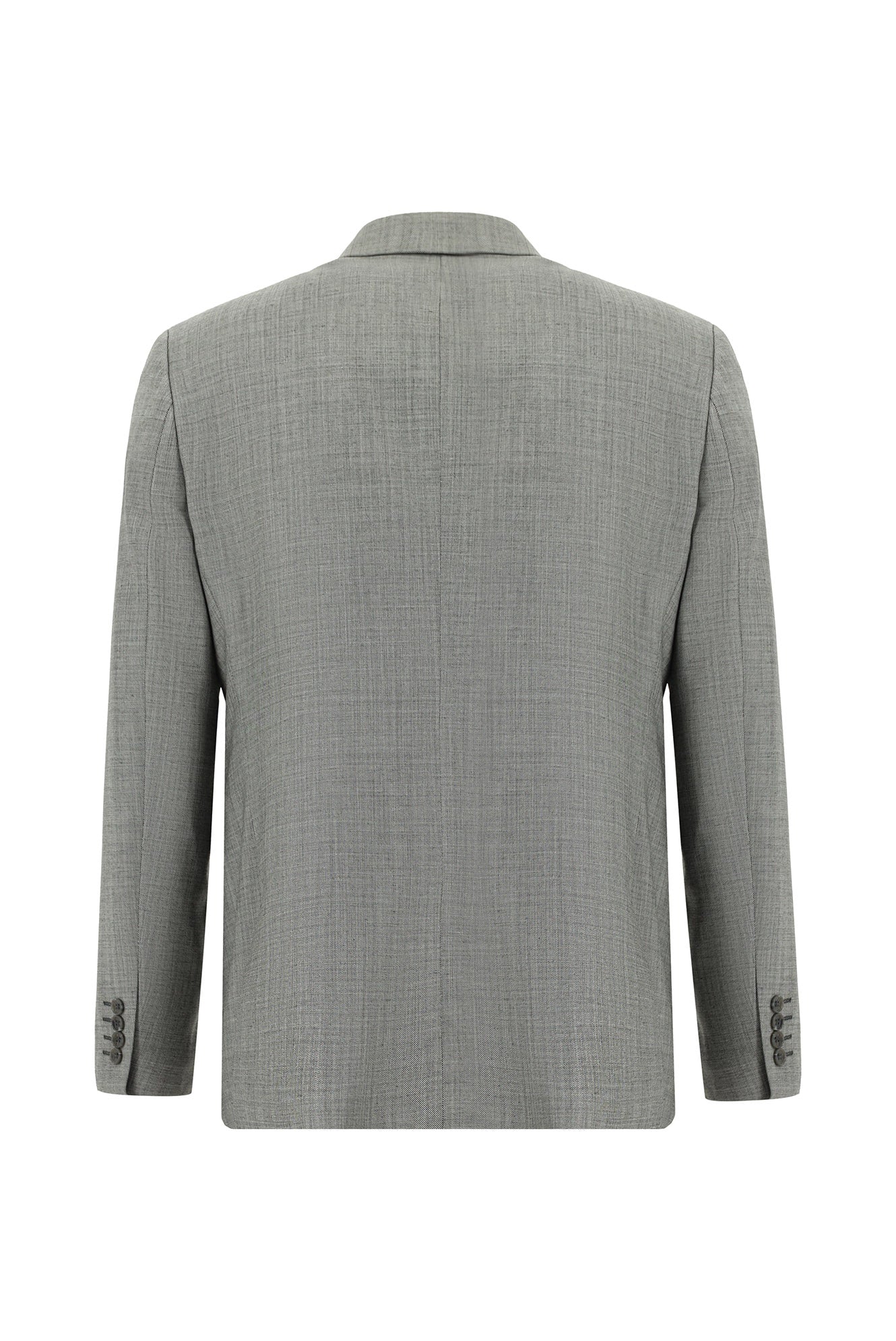 Açık Füme Slim Fit Dar Kesim Yünlü Klasik Desenli Takım Elbise