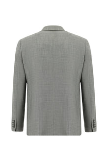 Açık Füme Slim Fit Dar Kesim Yünlü Klasik Desenli Takım Elbise