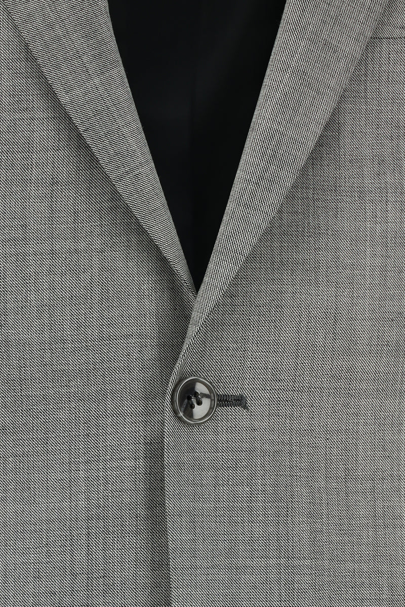 Açık Füme Relaxed Fit Rahat Kesim Yünlü Klasik Desenli Takım Elbise