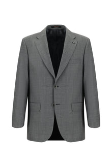 Koyu Füme 7 Drop Slim Fit Dar Kesim Yünlü Desenli Tak?m Elbise-Abdullah Ki??l?