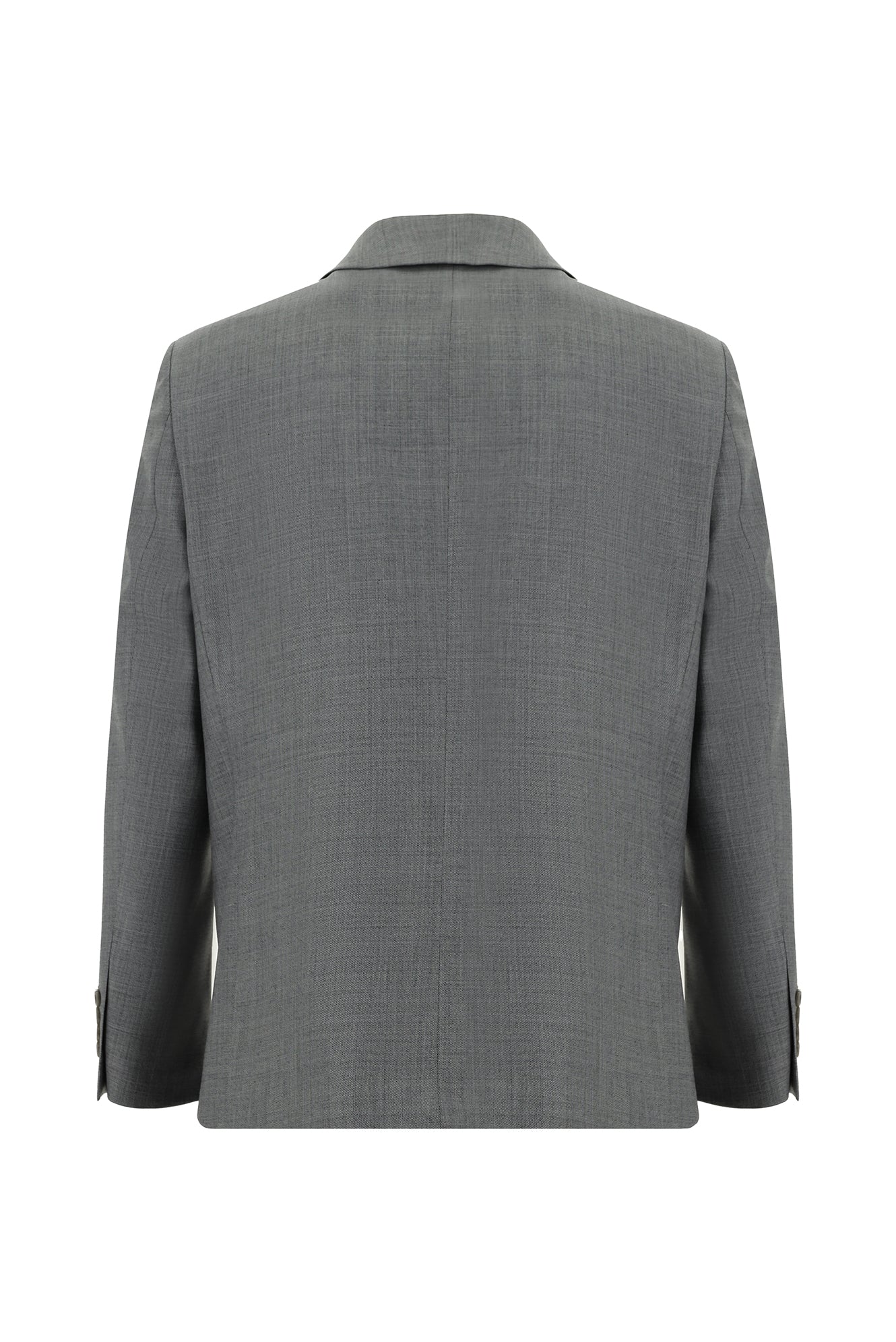 Koyu Füme Slim Fit Dar Kesim Yünlü Klasik Desenli Takım Elbise