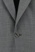 Koyu Füme Slim Fit Dar Kesim Yünlü Klasik Desenli Takım Elbise